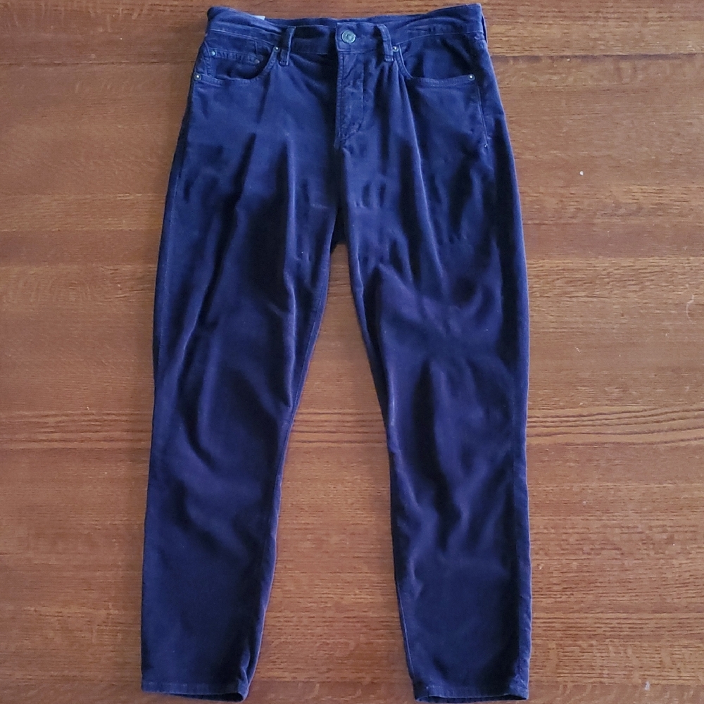 Citizens Of Humanity Rocket Crop High Rise Skinny Purple Cotton Velvet Jeans
